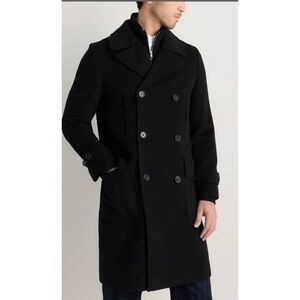 QUINCE MEN’s    Italian Wool Double-Breasted Officer Topcoat size L